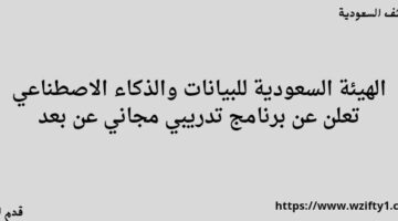 الهيئة السعودية للبيانات والذكاء الاصطناعي تعلن عن برنامج تدريبي مجاني عن بعد