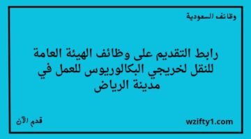 وظائف الهيئة العامة للنقل لخريجي البكالوريوس فما فوق للجنسين في عدة مجالات