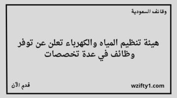 وظائف هيئة تنظيم المياه والكهرباء لخريجي البكالوريوس في عدة تخصصات