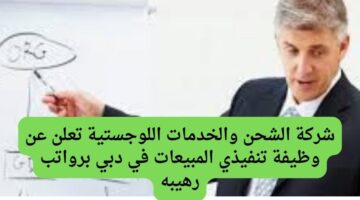 شركة الشحن والخدمات اللوجستية تعلن عن وظيفة تنفيذي المبيعات في دبي برواتب رهيبه