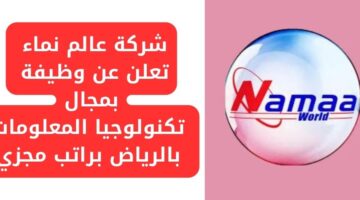 شركة عالم نماء توفر وظيفة بمجال تكنولوجيا المعلومات في الرياض براتب مجزي