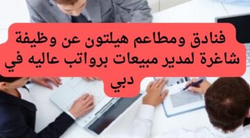 فنادق ومطاعم هيلتون عن وظيفة شاغرة لمدير مبيعات برواتب عاليه في دبي