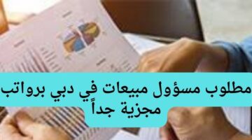مطلوب مسؤول مبيعات في دبي رواتب مجزية جداً
