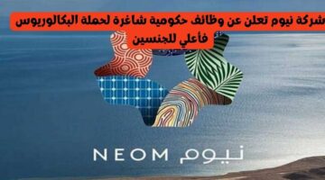 شركة نيوم تعلن عن وظائف حكومية شاغرة لحملة البكالوريوس فأعلي للجنسين